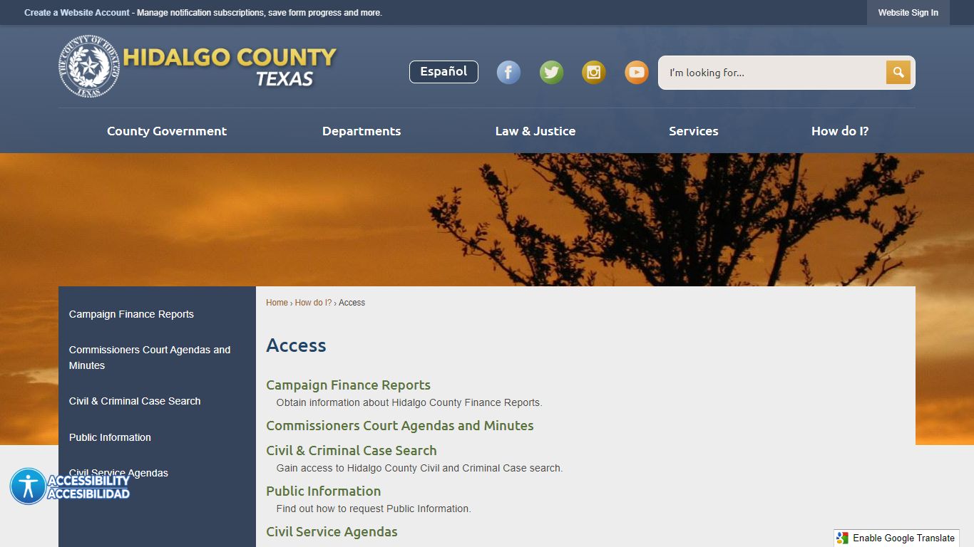Access | Hidalgo County, TX - Official Website