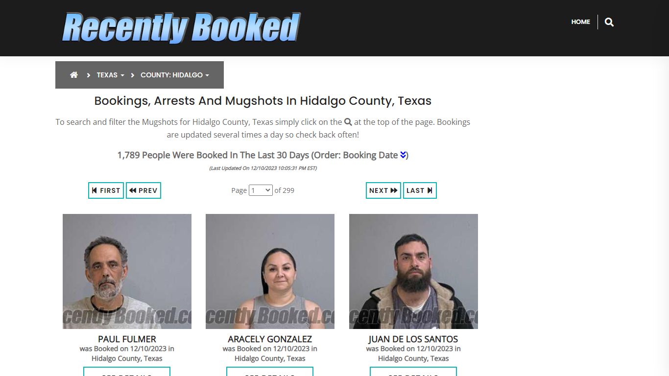 Recent bookings, Arrests, Mugshots in Hidalgo County, Texas